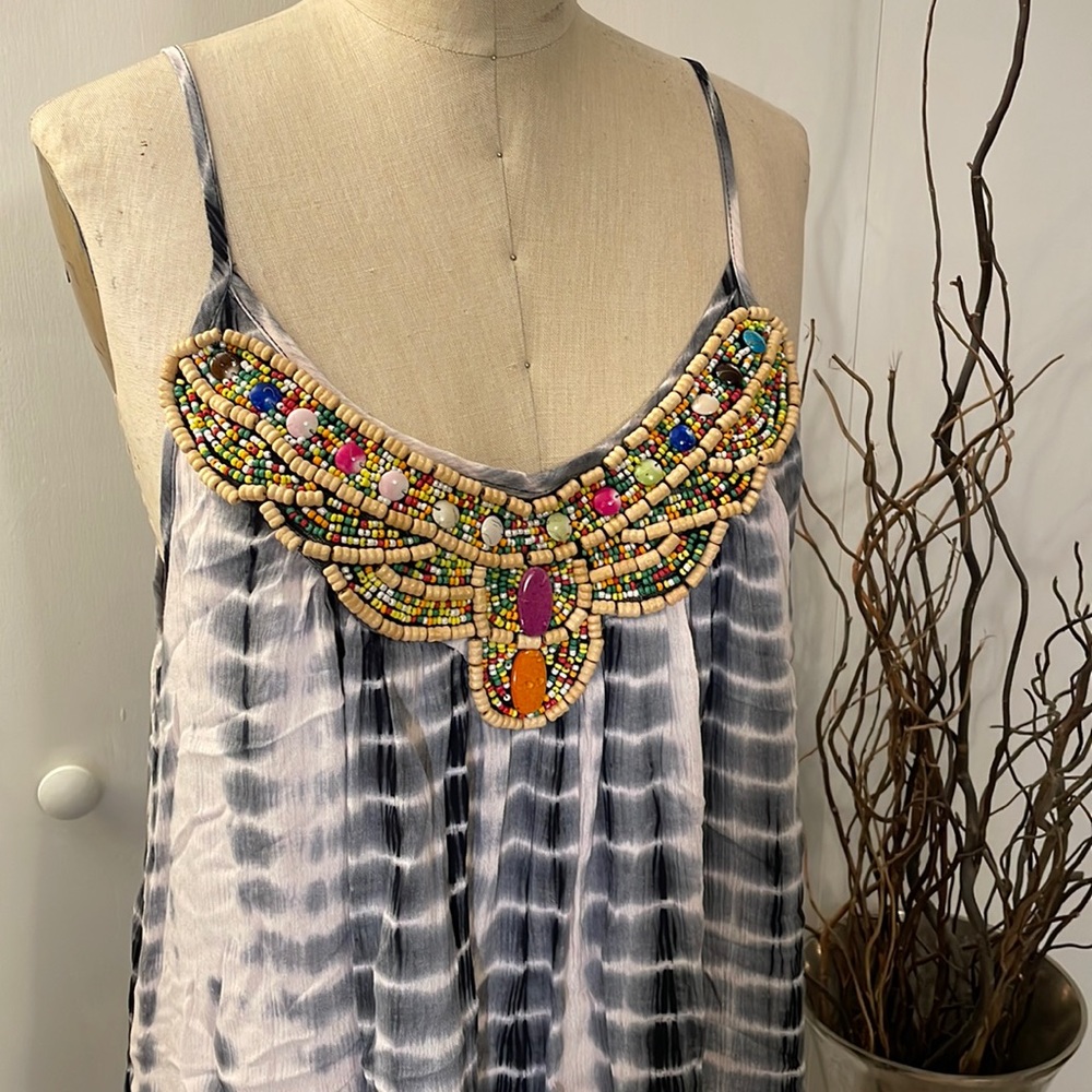 Blue Island cover up beaded dress - Picture 2 of 8